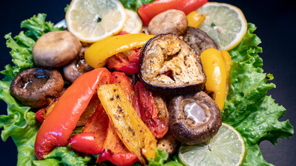 Healthy eating. Grilled vegetables. Close-up