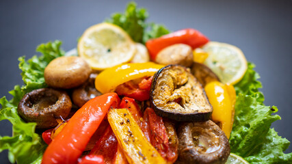 Healthy eating. Grilled vegetables. Close-up