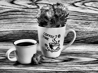 Black Little Coffee with Flowers © Edyta