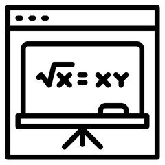 online learning outline style icon