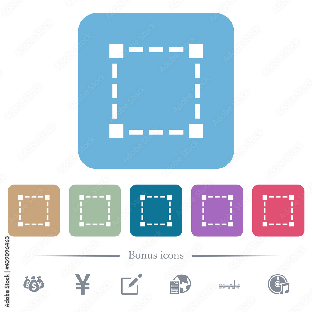 Poster selection tool flat icons on color rounded square backgrounds