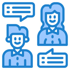Obraz na płótnie Canvas conversation blue style icon