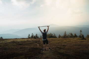 Man in the top of the mountains.