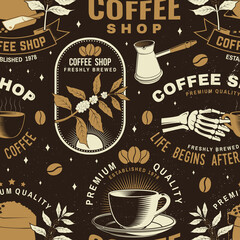 Nähstoff mit Kaffee Muster