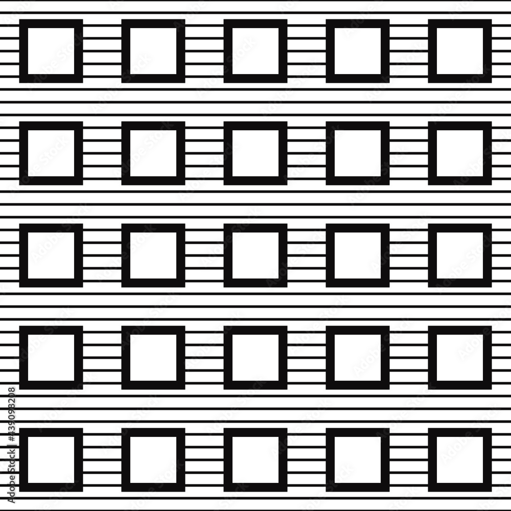 Aufkleber Seamless  windows. Vector empty windows or blocks and horizontal lines.
