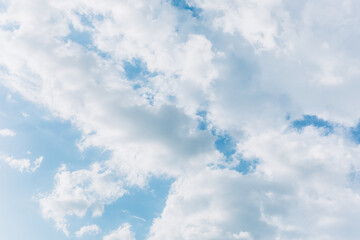 Blue sky with clouds. Cloudy view. Nature environment atmosphere