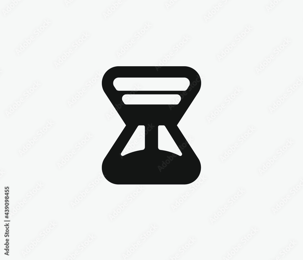 Poster sand clock vector icon. editable stroke. symbol in line art style for design, presentation, website 