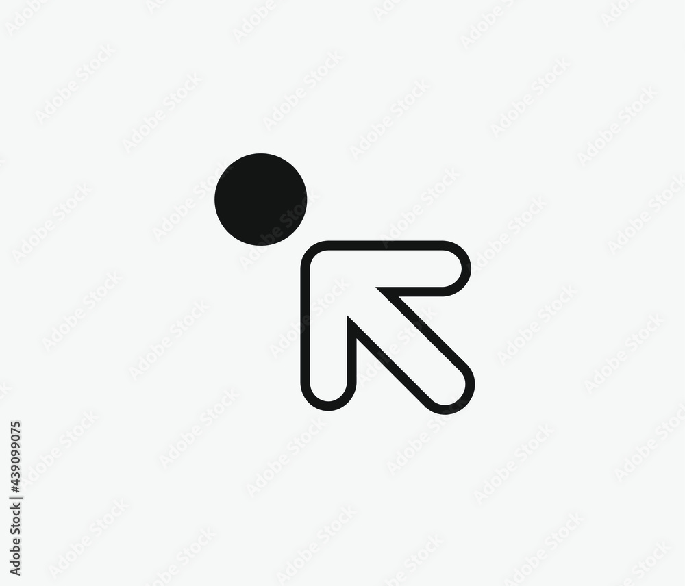 Aufkleber arrow vector icon. editable stroke. symbol in line art style for design, presentation, website or ap