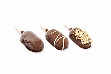 Italian artisanal   ice cream gelato in white background