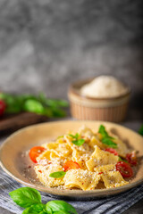 Ravioli with cheese and chilli