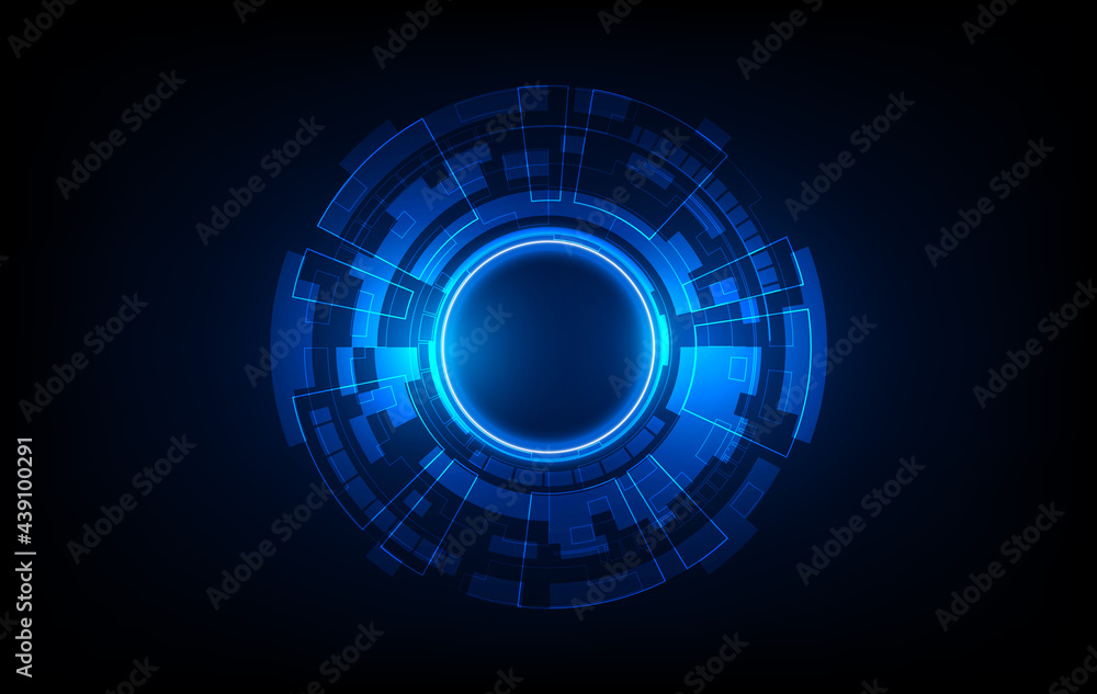 Poster ui hud screen tech system innovation concept background template. vector illustration.