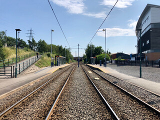 tram lines running through station 