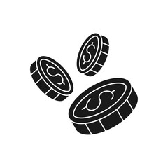 Coin icon Vector Illustration. Dollar Money Coin icon vector design concept for Payment, Finance, Currency and Trading Business. Money Coins vector icon flat design for website, symbol, sign, App UI