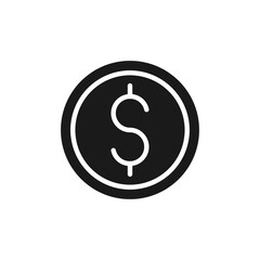 Coin icon Vector Illustration. Dollar Money Coin icon vector design concept for Payment, Finance, Currency and Trading Business. Money Coins vector icon flat design for website, symbol, sign, App UI