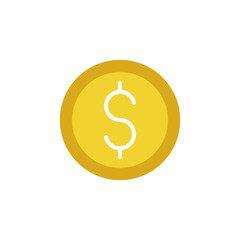 Coin icon Vector Illustration. Dollar Money Coin icon vector design concept for Payment, Finance, Currency and Trading Business. Money Coins vector icon flat design for website, symbol, sign, App UI