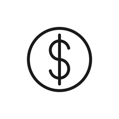 Coin icon Vector Illustration. Dollar Money Coin icon vector design concept for Payment, Finance, Currency and Trading Business. Money Coins vector icon flat design for website, symbol, sign, App UI