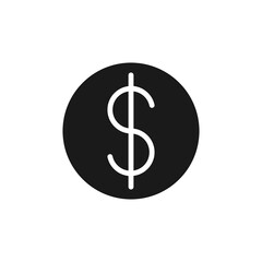 Coin icon Vector Illustration. Dollar Money Coin icon vector design concept for Payment, Finance, Currency and Trading Business. Money Coins vector icon flat design for website, symbol, sign, App UI