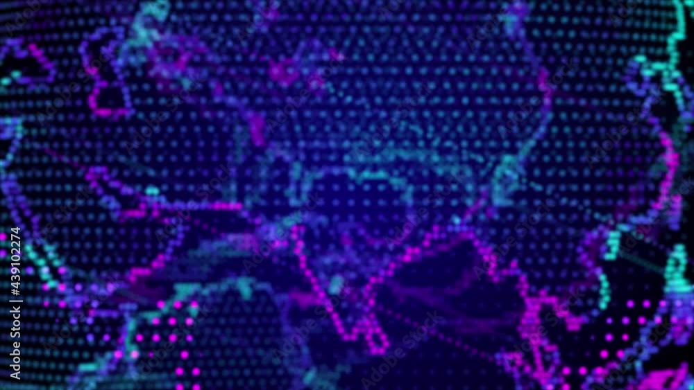 Poster Technology Internet Connection. Digital data connection futuristic abstract background. 3d rendering animation 4k