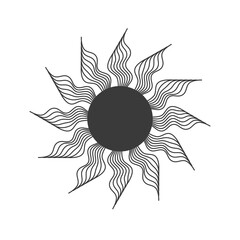 Esoteric symbols. Mystic and magic design with crystals, sun, stars, skull and moon.