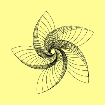 Shell fractal swirl lines. Seashell swirl lines. Abstract shell look-alike swirl lines. Seamless shell look-alike pattern.