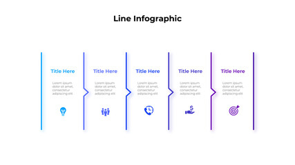 Vector Infographic thin line design with 5 options or steps. Infographics for business concept. Can be used for presentations banner, workflow layout, process diagram or info graph