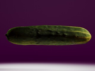 Image of cucumbers on a colored background, 3D rendering