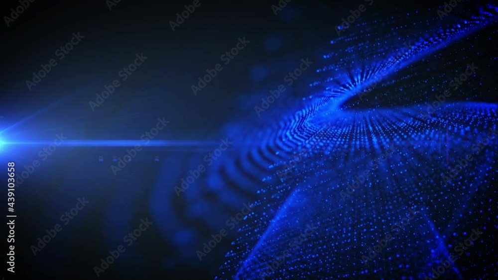 Poster Big Data Digital Technology Particle Wave Fluid Flowing 4K Motion Organic Pattern Background