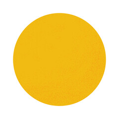 Yellow circle with halftone dots on a white background. Orange or tangerine. Moon or sun. Print for decorative pillows, interior design. 