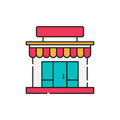 Modern Store icon Vector design Illustration. Store Building icon vector design for e-commerce, online store and marketplace. Modern Shop icon vector for website, mobile, logo, symbol, sign, app UI