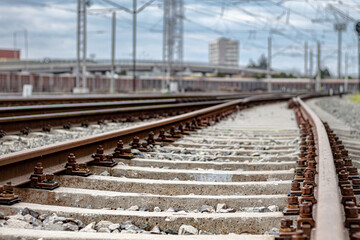 railroad tracks in the distance