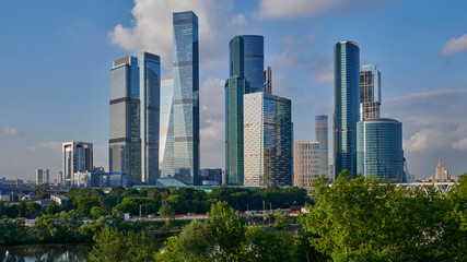 Fototapeta premium Moscow International Business Center Moscow City. View from the South-West from the Moskva River embankment