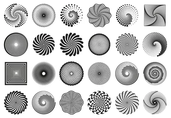  Swirl spirals. Spiral vortex motion elements, vertigo motion swirl spiral silhouettes vector illustration element set. Abstract spiral symbols © WinWin