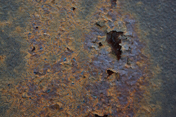 texture of cracked paint on a metal surface