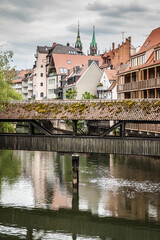 Fototapeta premium Bridge over Pegnitz river in Nuremberg