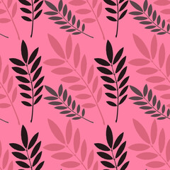 stylized leaves of the ash - graphics. Fabulous plant world. Surreal. Design elements