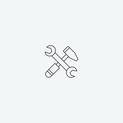 Hammer vector icon illustration sign