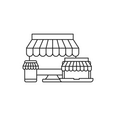 Online Store icon Vector design Illustration. Modern Online Shopping icon vector design concept for e-commerce, online store and marketplace website, mobile, logo, symbol, button, sign, app UI