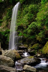 Obraz premium 神奈川県南足柄市の夕日の滝