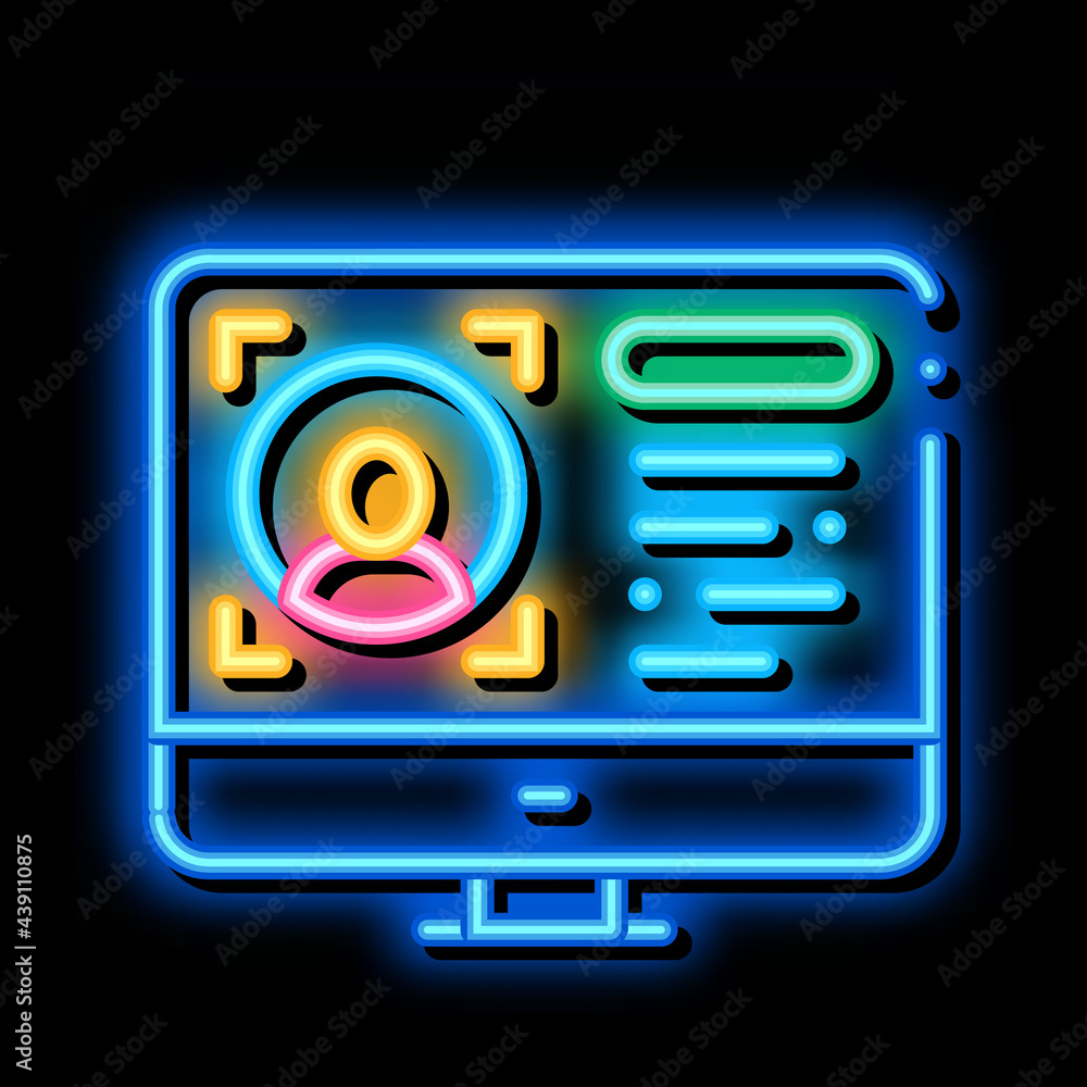 Canvas Prints internet account identity neon light sign vector. Glowing bright icon internet account identity sign. transparent symbol illustration