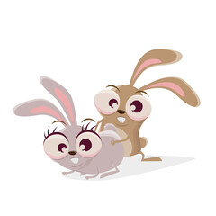 funny cartoon rabbits getting surprised