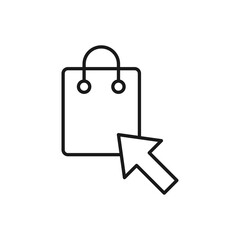 Shopping Bag with Arrow icon Vector Design. Shopping Bag icon with Arrow design concept for e-commerce, online store and marketplace website, mobile, logo, symbol, button, sign, app UI