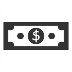 Dollar currency bill vector icon