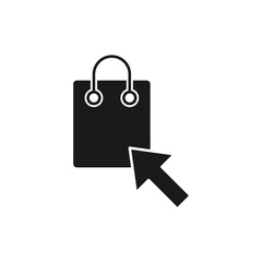 Shopping Bag with Arrow icon Vector Design. Shopping Bag icon with Arrow design concept for e-commerce, online store and marketplace website, mobile, logo, symbol, button, sign, app UI