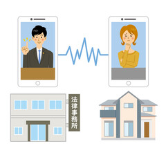 オンライン相談を弁護士にする女性