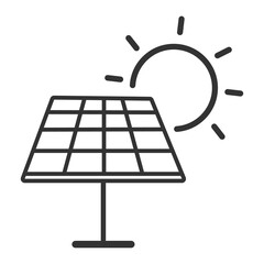 Solar panel energy vector icon. 