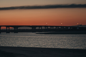 sunset on the river