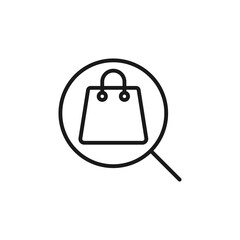 Shopping Bag with Search icon Vector Design. Shopping Bag icon with Searching design concept for e-commerce, online store and marketplace website, mobile, logo, symbol, button, sign, App UI