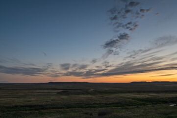 Sunrise sky in Grasslands National Park, Saskatchewan, Canada