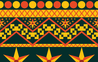 Geometric oriental ethnic pattern traditional background Design for carpet,wallpaper,clothing,wrapping,batik,fabric,Vector illustration embroidery style.
