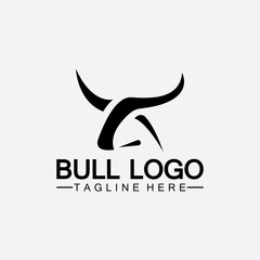 Bull logo and symbols vector template icons app